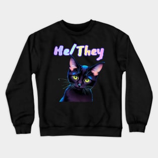 Batman - He/They Rainbow Text Heather Gray Crewneck Sweatshirt